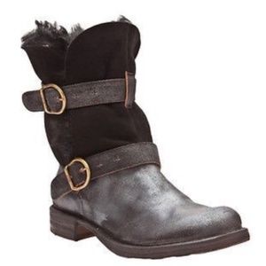 Fiorentini+Baker Shearling Suede Motorcycle Boots
